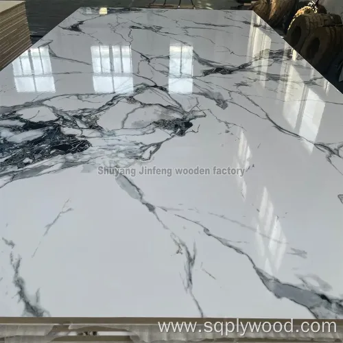 High Gloss Pet Coated Melamine MDF Marble Color UV Sheet